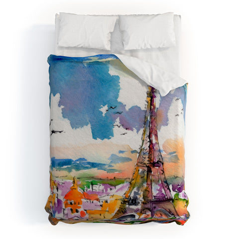 Ginette Fine Art Under Paris Skies Duvet Cover