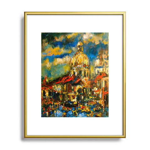 Ginette Fine Art Venice At Night Metal Framed Art Print