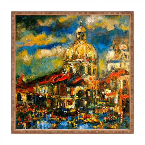 Ginette Fine Art Venice At Night Square Tray
