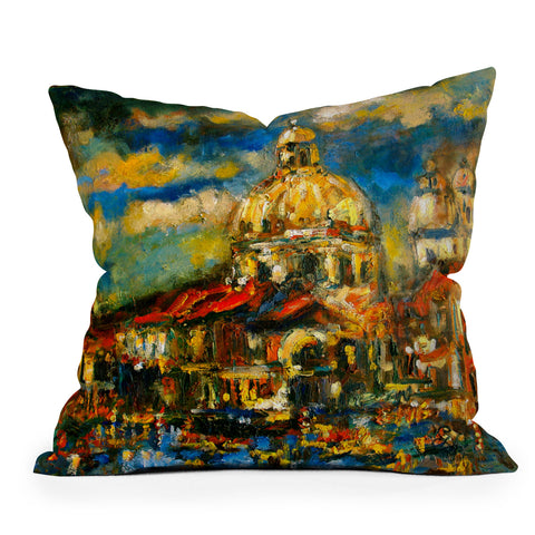 Ginette Fine Art Venice At Night Throw Pillow