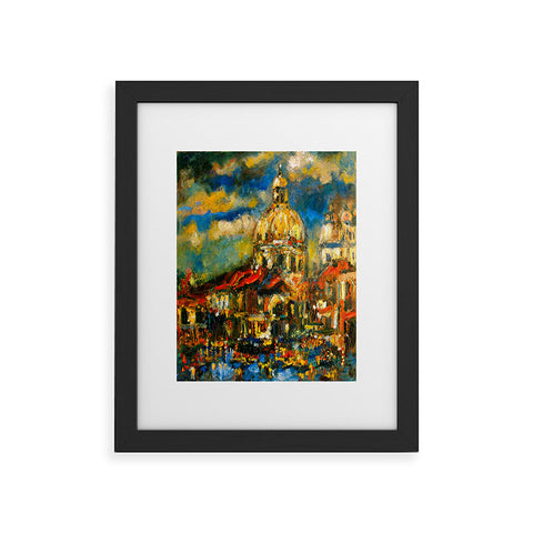 Ginette Fine Art Venice At Night Framed Art Print