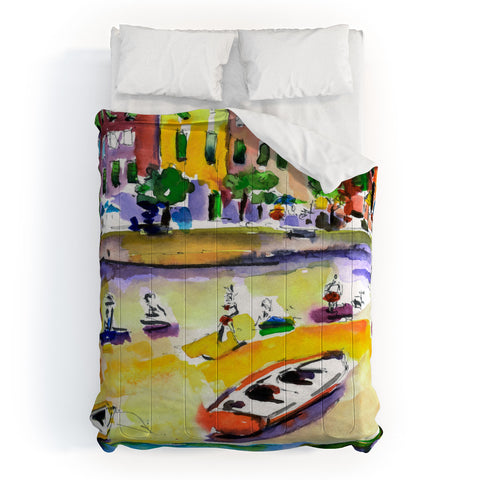 Ginette Fine Art Vernazza Beach Comforter