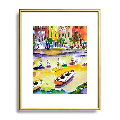 Ginette Fine Art Vernazza Beach Metal Framed Art Print