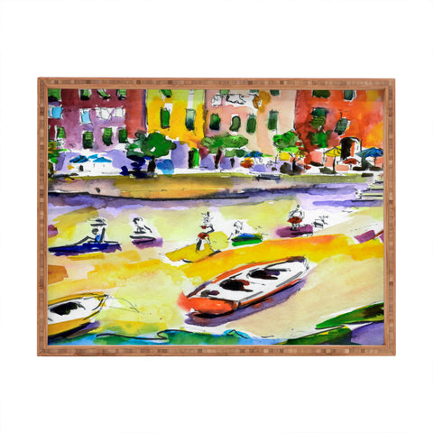 Ginette Fine Art Vernazza Beach Rectangular Tray