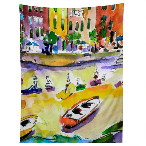 Ginette Fine Art Vernazza Beach Tapestry