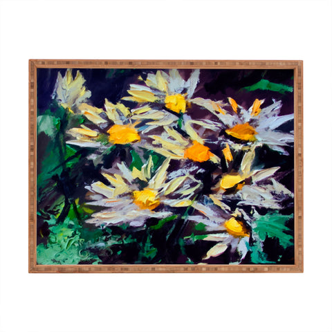 Ginette Fine Art White Daisies Rectangular Tray