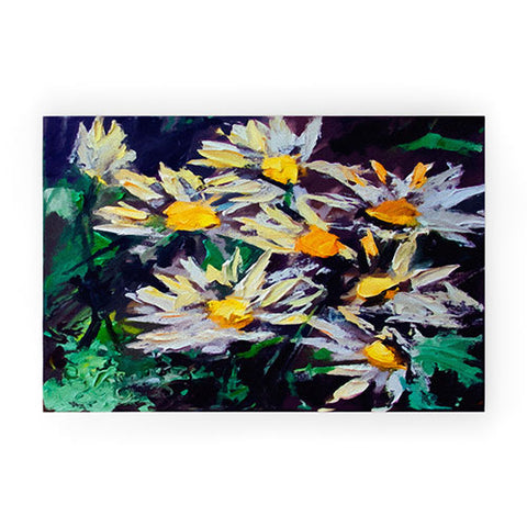 Ginette Fine Art White Daisies Welcome Mat