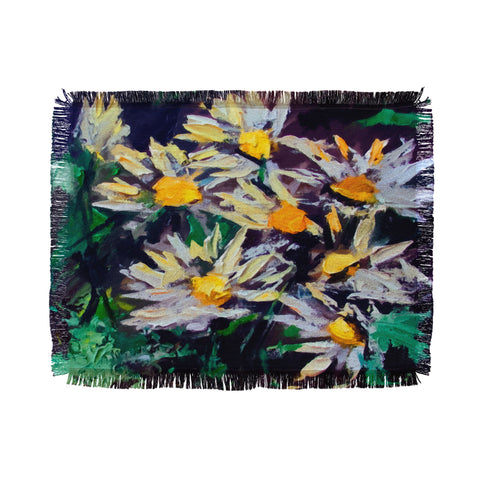 Ginette Fine Art White Daisies Throw Blanket