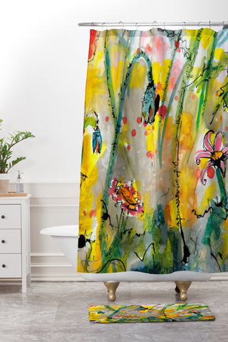 Ginette Fine Art Wildflowers 1 Shower Curtain And Mat