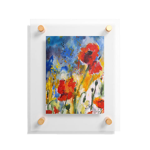 Ginette Fine Art Wildflowers Poppies 2 Floating Acrylic Print