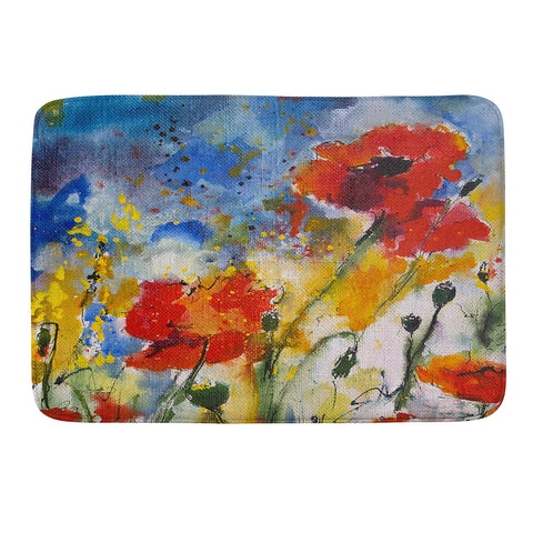 Ginette Fine Art Wildflowers Poppies 2 Memory Foam Bath Mat