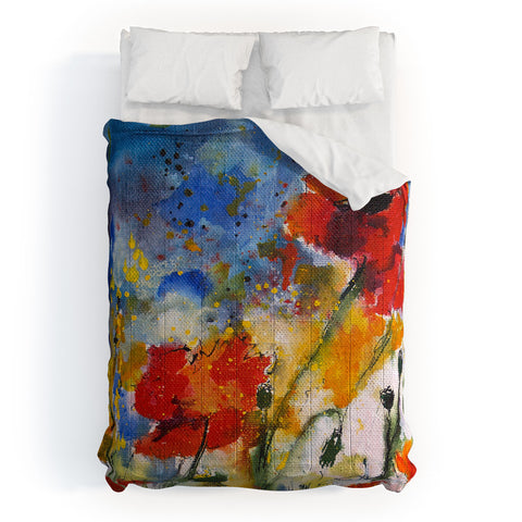 Ginette Fine Art Wildflowers Poppies 2 Comforter