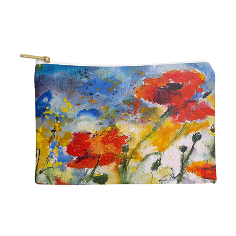 Ginette Fine Art Wildflowers Poppies 2 Pouch