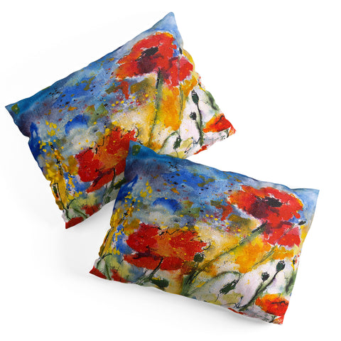 Ginette Fine Art Wildflowers Poppies 2 Pillow Shams