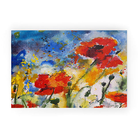 Ginette Fine Art Wildflowers Poppies 2 Welcome Mat