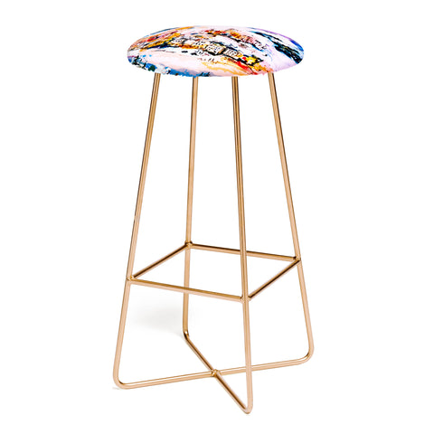 Ginette Fine Art Winter Star Bar Stool