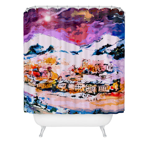 Ginette Fine Art Winter Star Shower Curtain