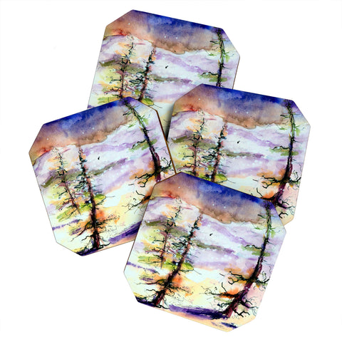 Ginette Fine Art Winter Trees Coaster Set