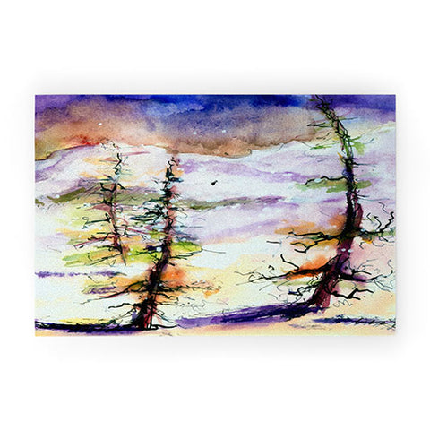 Ginette Fine Art Winter Trees Welcome Mat
