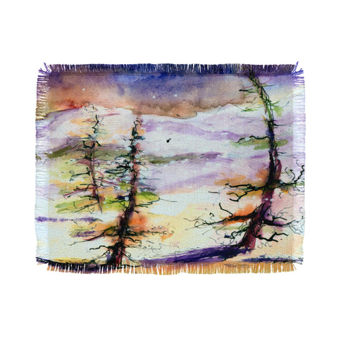 Ginette Fine Art Winter Trees Throw Blanket