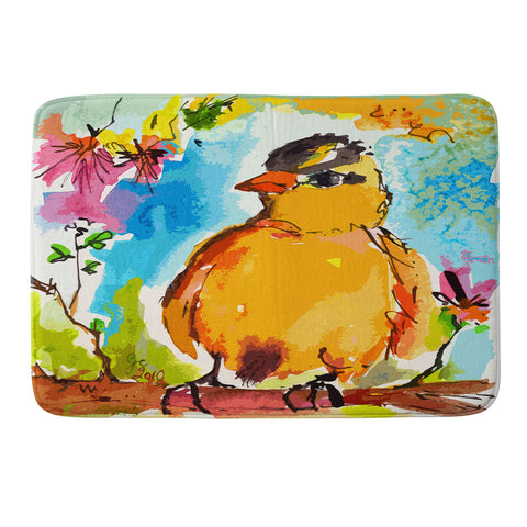 Ginette Fine Art Yellow Bird Memory Foam Bath Mat