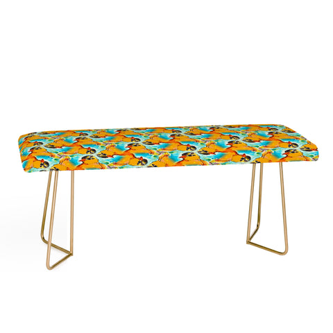 Ginette Fine Art Yellow Bird Bench