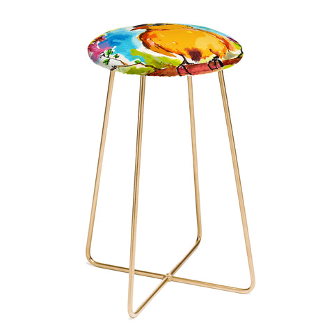 Ginette Fine Art Yellow Bird Counter Stool
