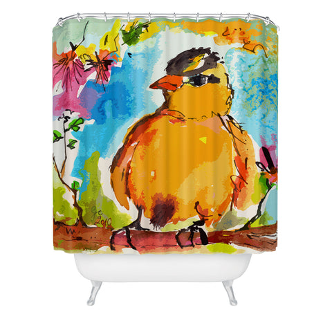 Ginette Fine Art Yellow Bird Shower Curtain