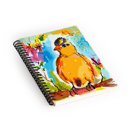 Ginette Fine Art Yellow Bird Spiral Notebook