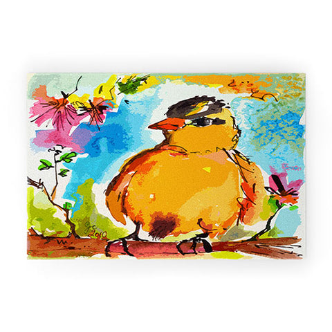 Ginette Fine Art Yellow Bird Welcome Mat