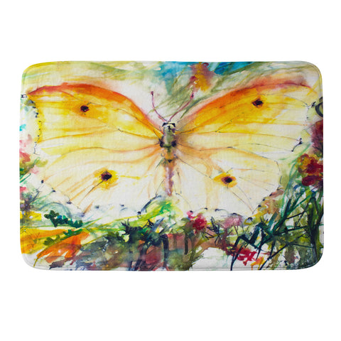 Ginette Fine Art Yellow Butterfly Memory Foam Bath Mat