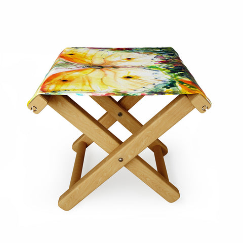 Ginette Fine Art Yellow Butterfly Folding Stool