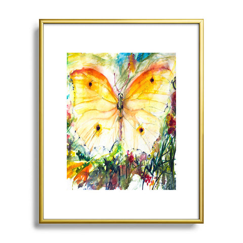 Ginette Fine Art Yellow Butterfly Metal Framed Art Print