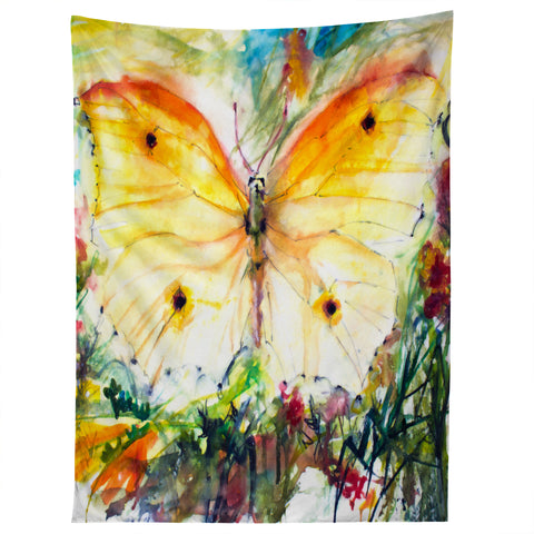 Ginette Fine Art Yellow Butterfly Tapestry
