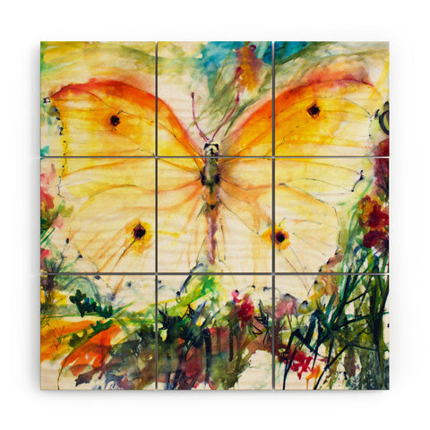 Ginette Fine Art Yellow Butterfly Wood Wall Mural
