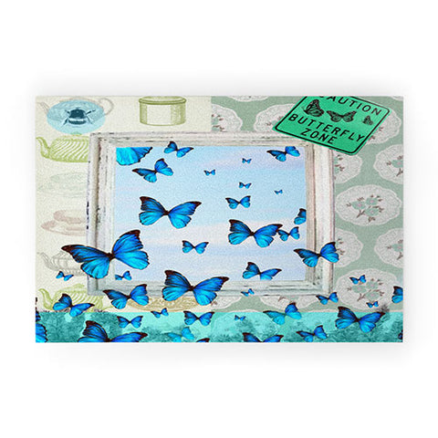 Ginger Pigg Butterfly Zone Welcome Mat