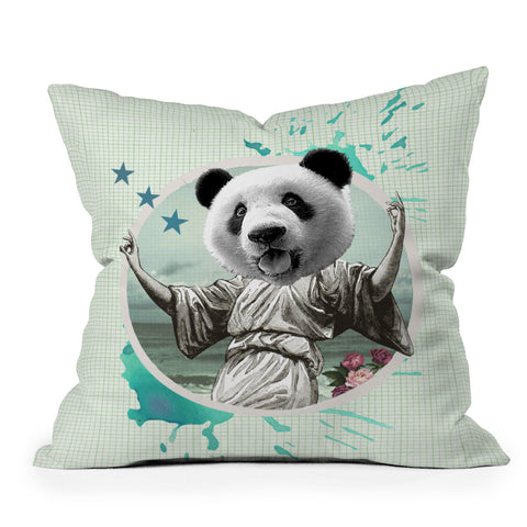 Ginger Pigg DANCING SUPER PANDA Throw Pillow
