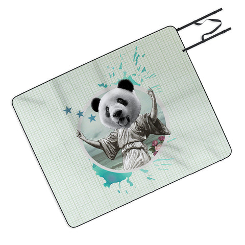 Ginger Pigg DANCING SUPER PANDA Picnic Blanket