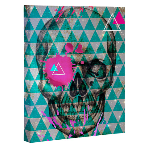Ginger Pigg Neon Skull Art Canvas