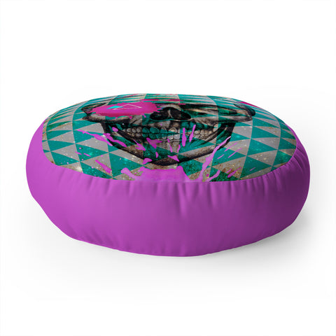 Ginger Pigg Neon Skull Floor Pillow Round
