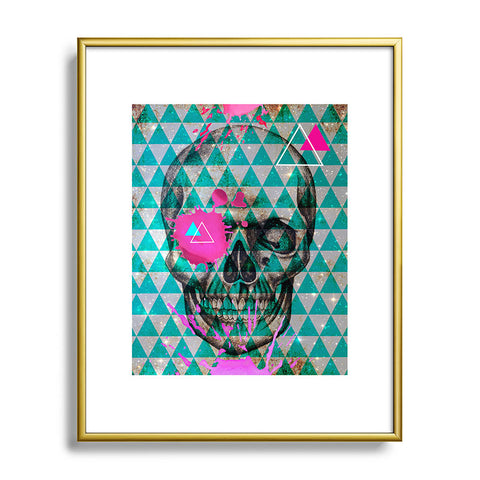 Ginger Pigg Neon Skull Metal Framed Art Print