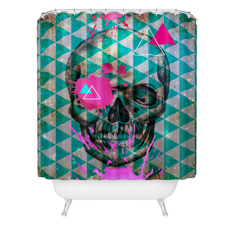 Ginger Pigg Neon Skull Shower Curtain