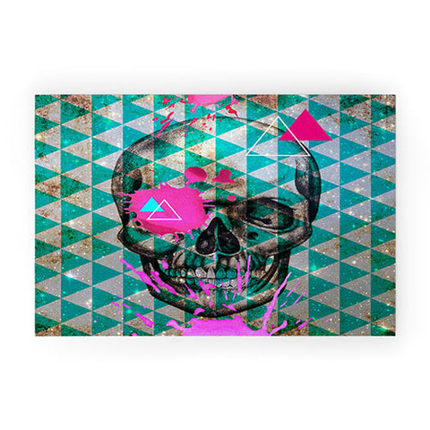 Ginger Pigg Neon Skull Welcome Mat