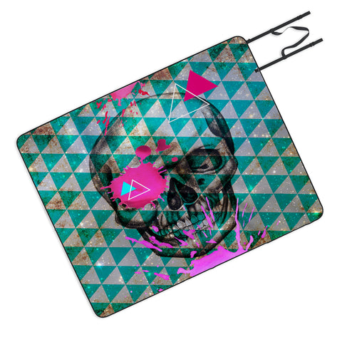 Ginger Pigg Neon Skull Picnic Blanket