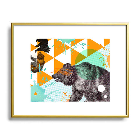 Ginger Pigg Patchwork Bear Metal Framed Art Print