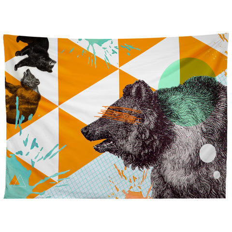 Ginger Pigg Patchwork Bear Tapestry