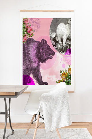 Ginger Pigg Pink Bear Art Print And Hanger