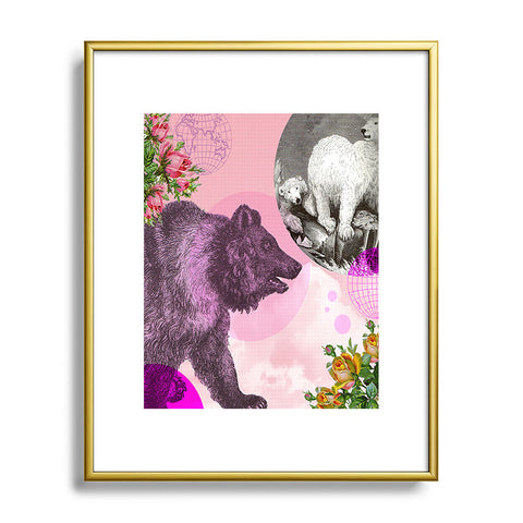 Ginger Pigg Pink Bear Metal Framed Art Print