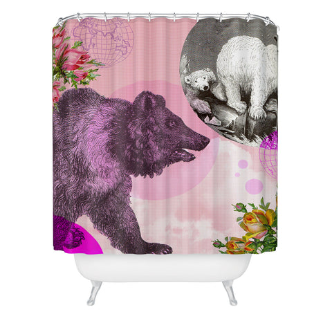 Ginger Pigg Pink Bear Shower Curtain
