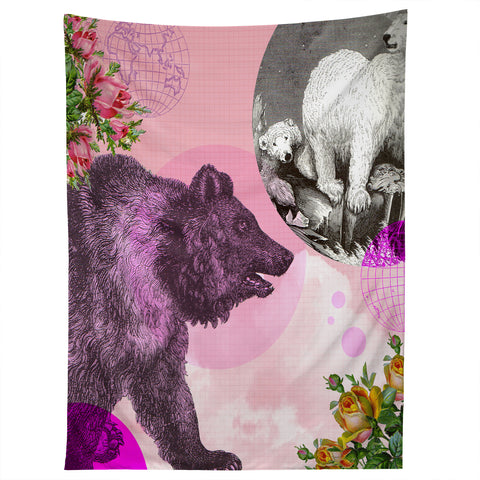 Ginger Pigg Pink Bear Tapestry